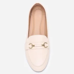 Clearance La Modeuse Mocassins arrondis à bride Beige