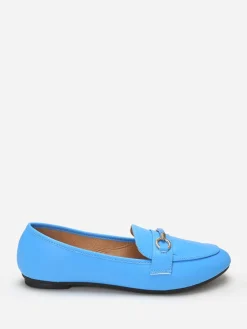 Clearance La Modeuse Mocassins arrondis à bride Bleu