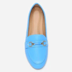 Clearance La Modeuse Mocassins arrondis  à bride Bleu