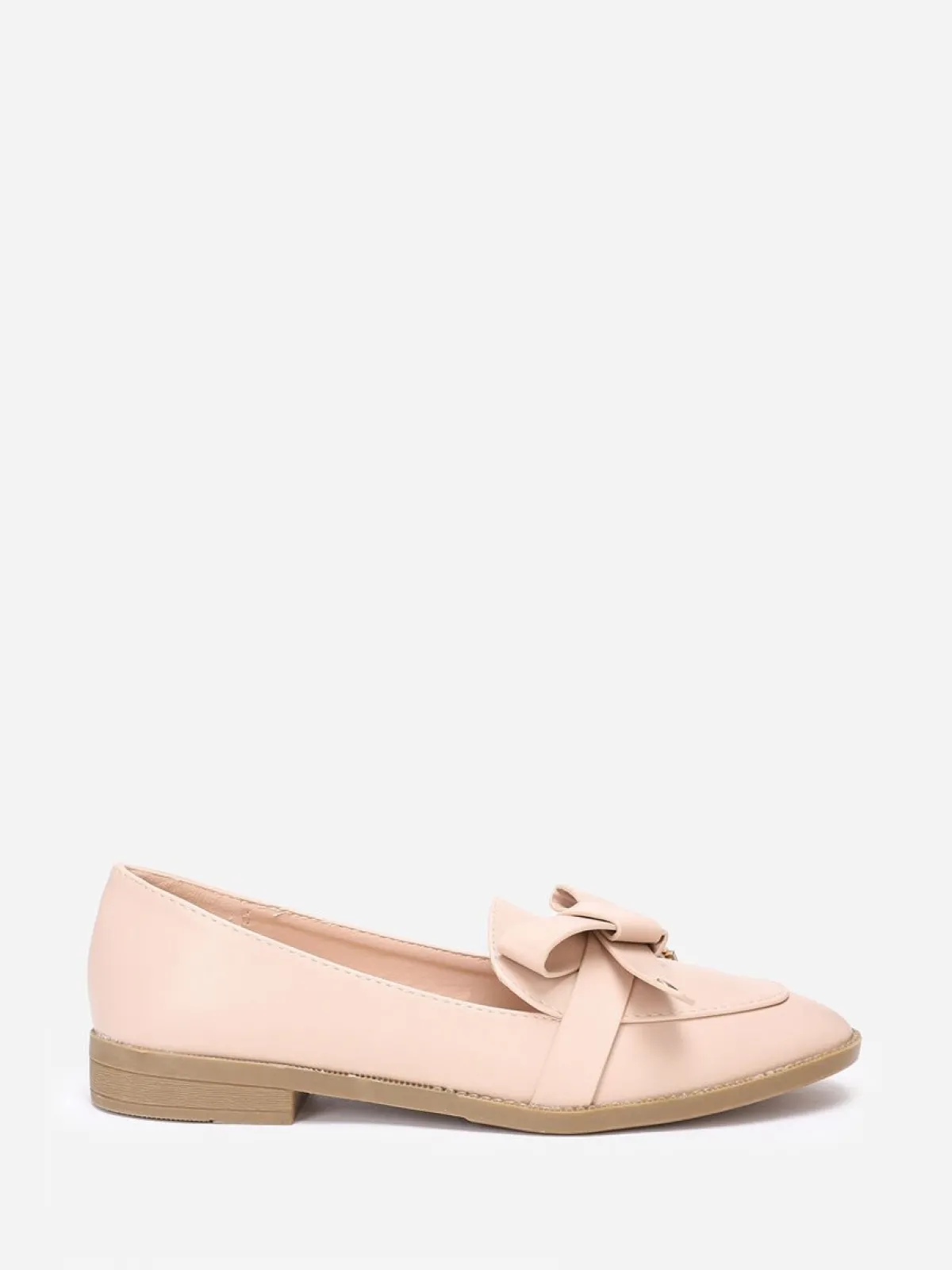 La Modeuse Mocassins avec n艙ud en simili Beige