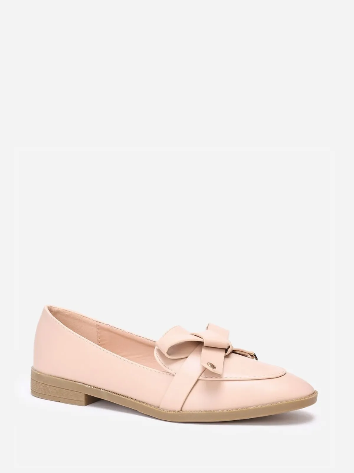 La Modeuse Mocassins avec n艙ud en simili Beige