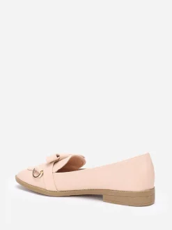 La Modeuse Mocassins avec n艙ud en simili Beige