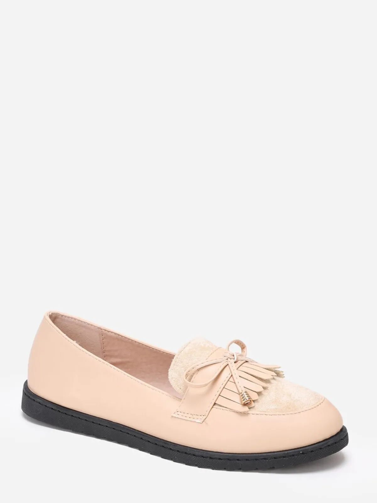 La Modeuse Mocassins bi-matières à n艙ud Beige
