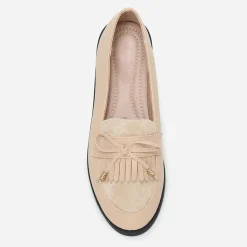 La Modeuse Mocassins bi-matières à n艙ud Beige