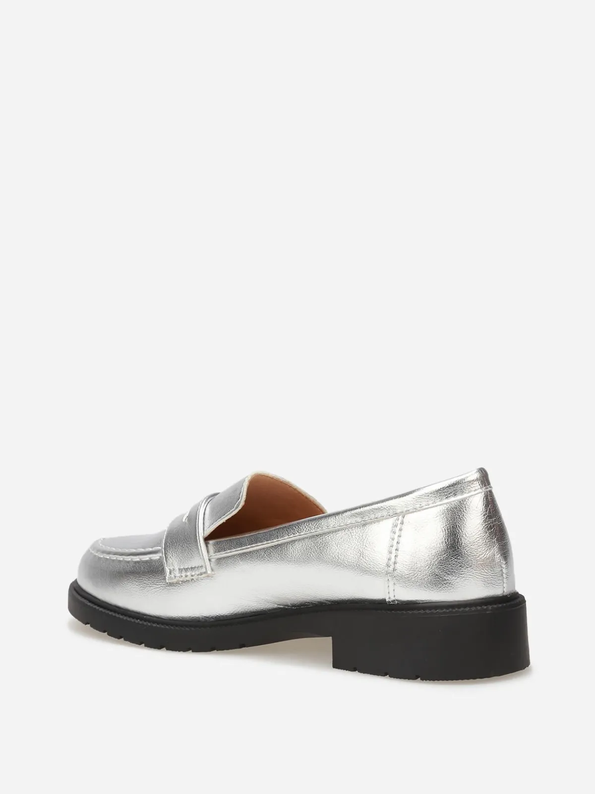 Clearance La Modeuse Mocassins classiques à semelle crantée Argenté