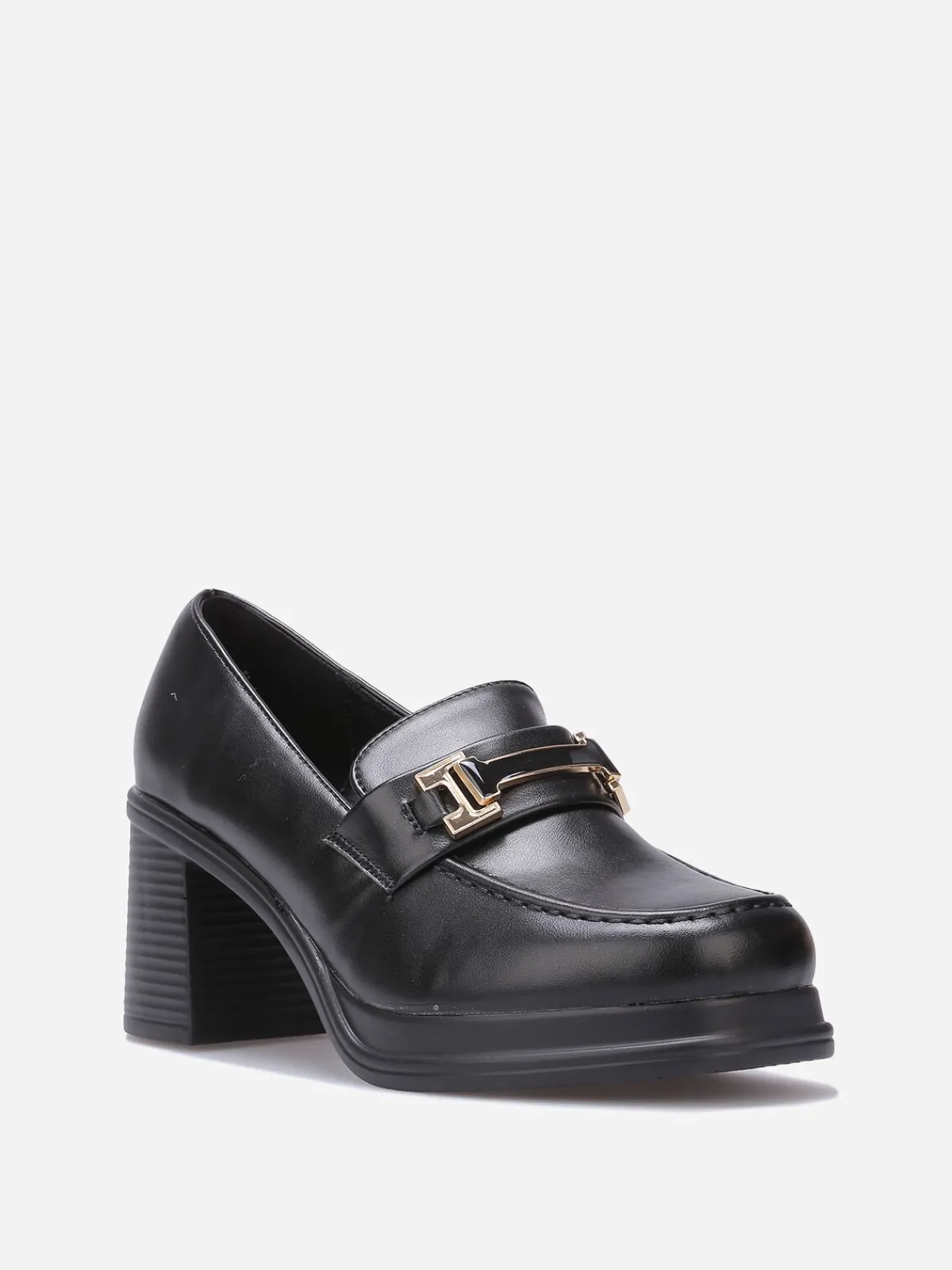 Sale La Modeuse Mocassins en simili à mors Noir
