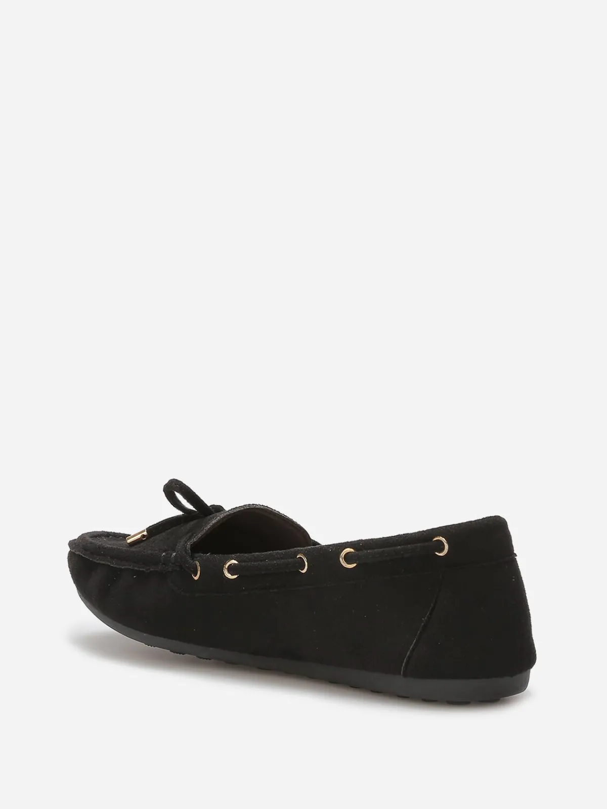 Hot La Modeuse Mocassins en suédine à n艙ud Noir