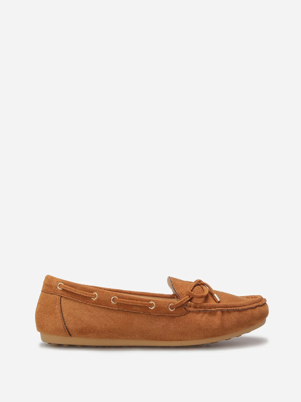 La Modeuse Mocassins en suédine à n艙ud Camel