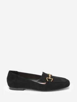 Sale La Modeuse Mocassins en suédine avec bride Noir