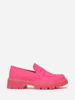 La Modeuse Mocassins mates à semelle crantée Rose