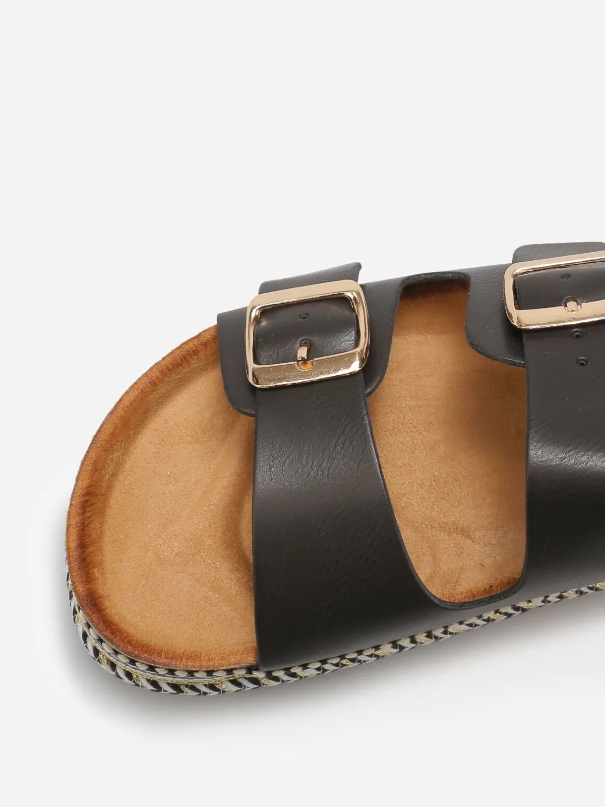 Sale La Modeuse Mules à boucles et plateforme ethnique Noir