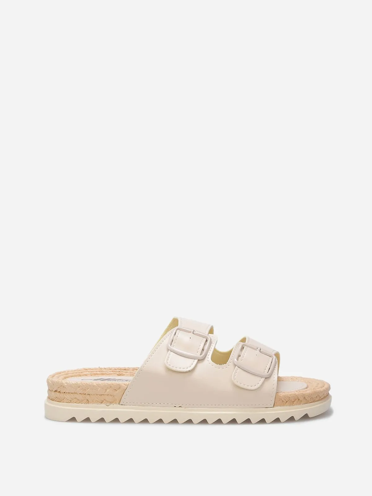 Outlet La Modeuse Mules à boucles et semelle dentelée Beige