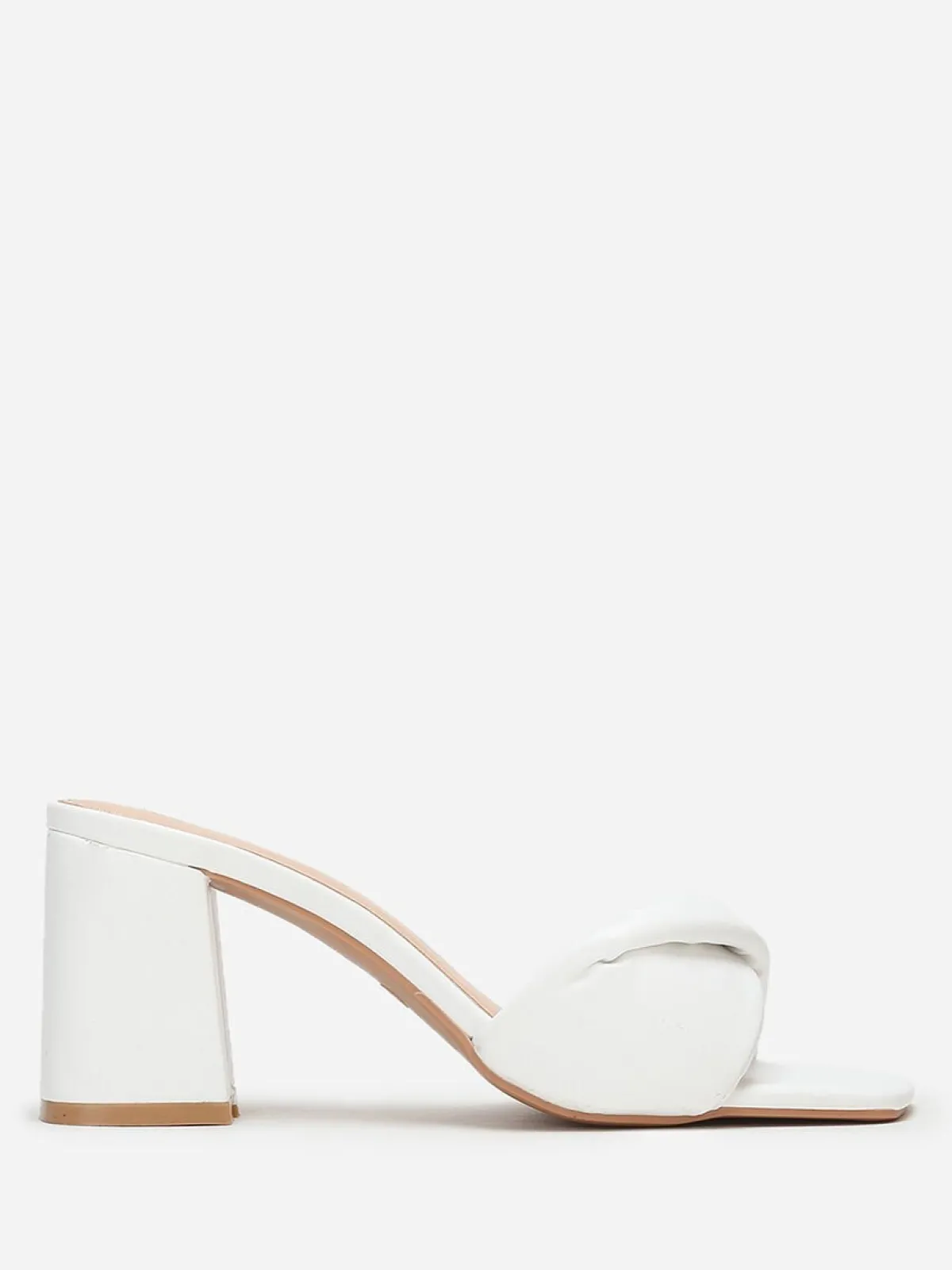 Online La Modeuse Mules à bride en simili matelassé Blanc