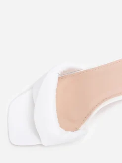 Online La Modeuse Mules à bride en simili matelassé Blanc