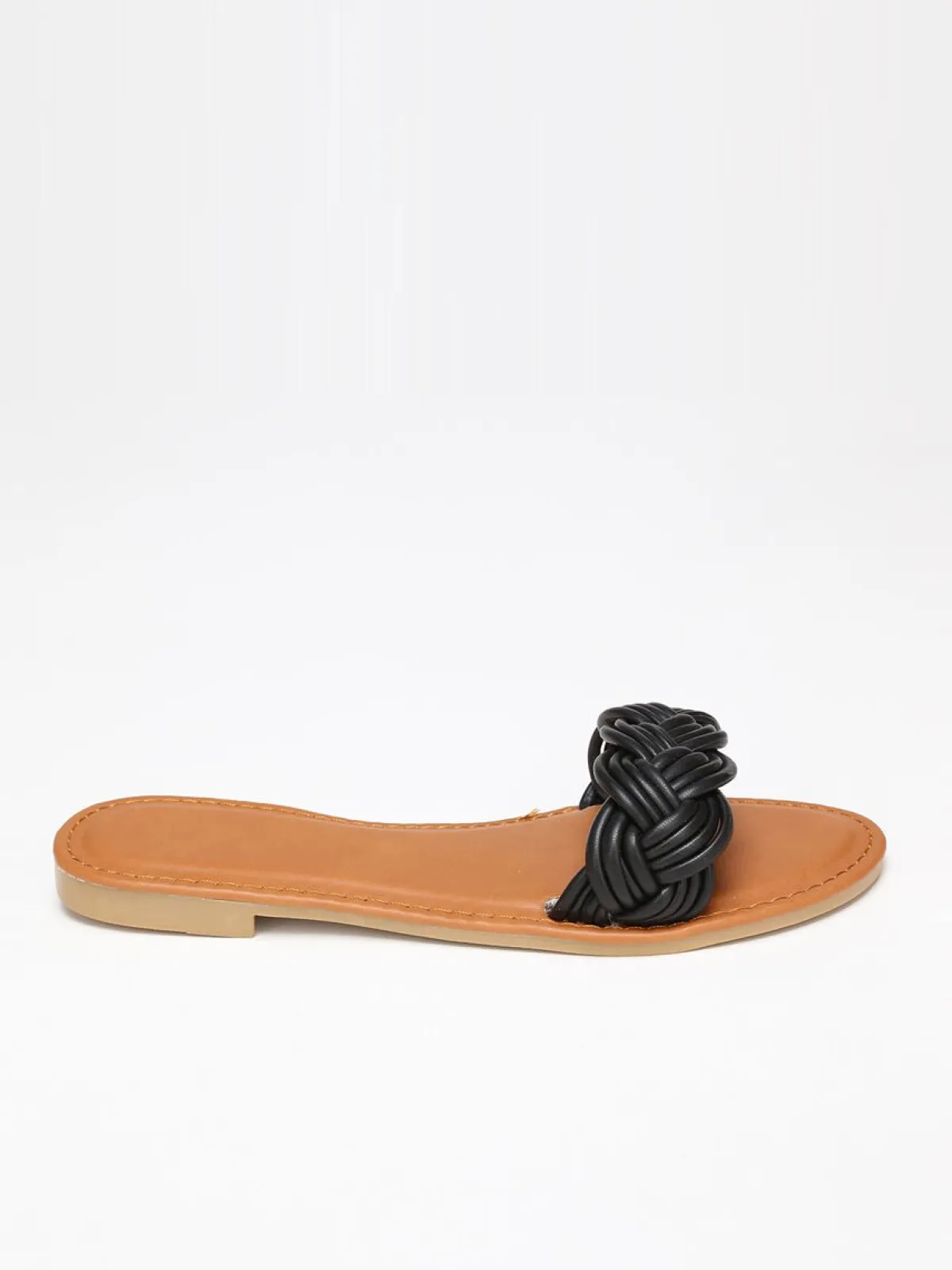 Hot La Modeuse Mules à bride tressée Noir