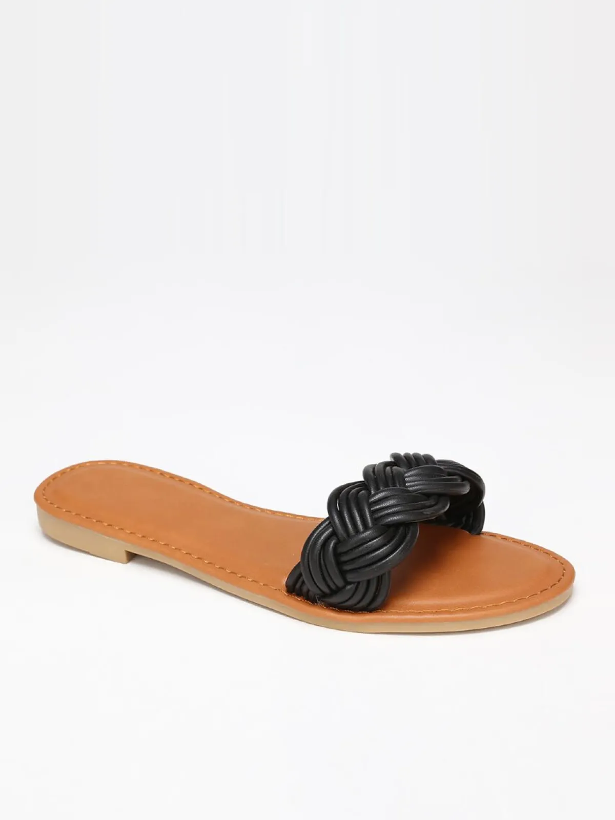 Hot La Modeuse Mules à bride tressée Noir