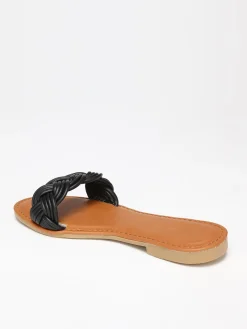 Hot La Modeuse Mules à bride tressée Noir