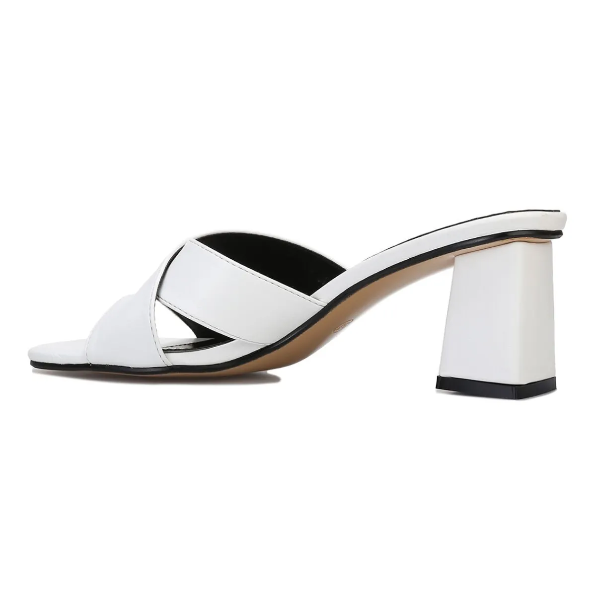 Hot La Modeuse Mules à brides croisées et bague orteil Blanc