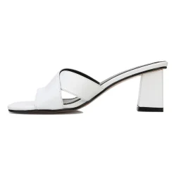 Hot La Modeuse Mules à brides croisées et bague orteil Blanc