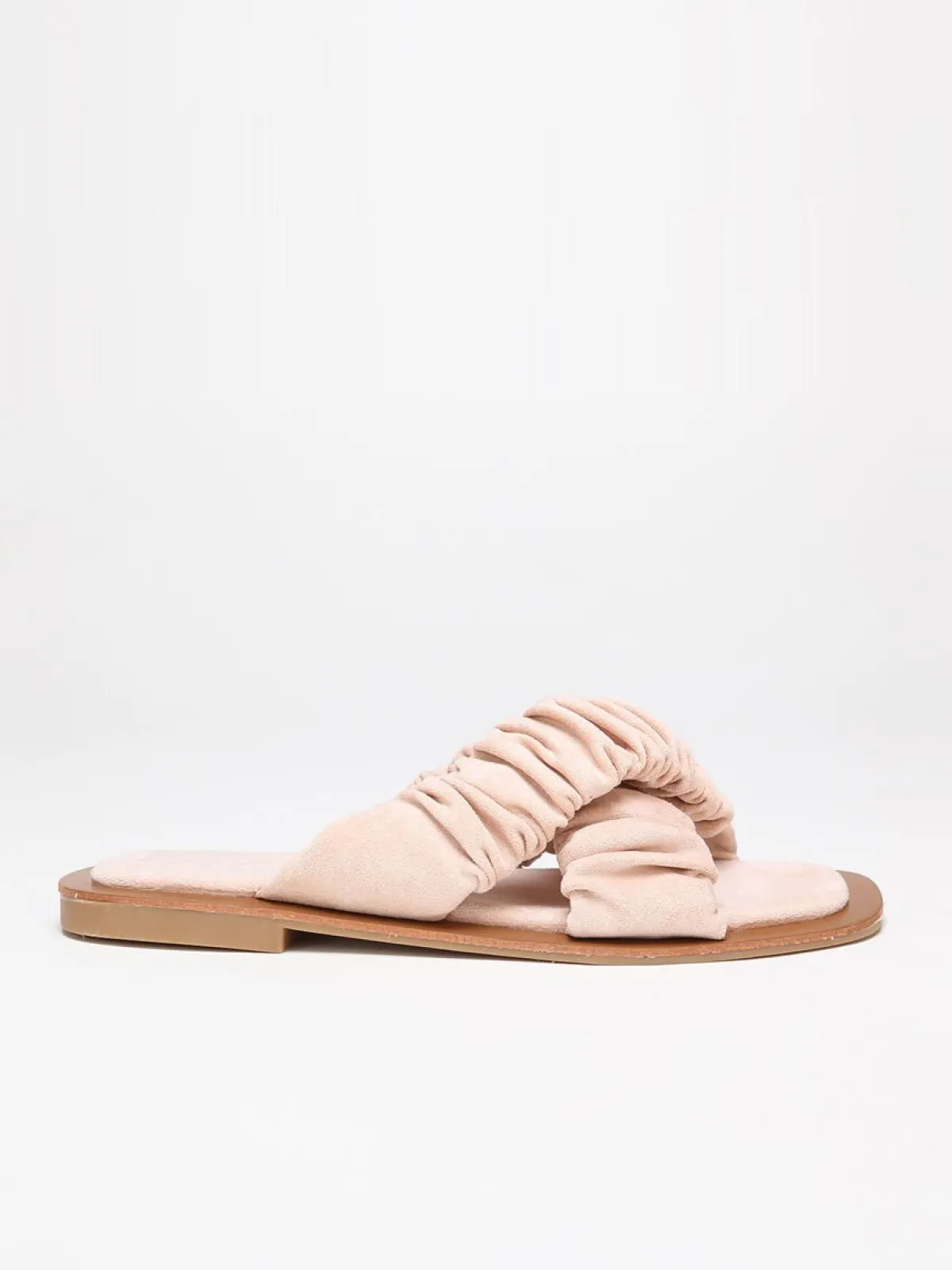 Hot La Modeuse Mules à brides smockée en suédine Rose