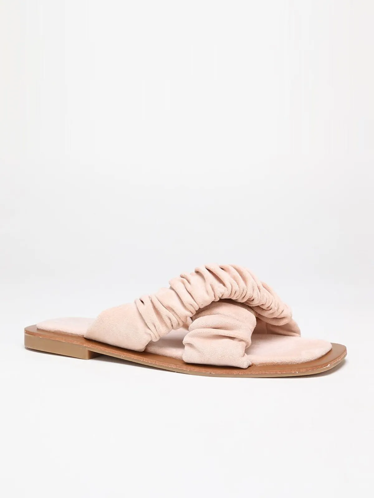 Hot La Modeuse Mules à brides smockée en suédine Rose