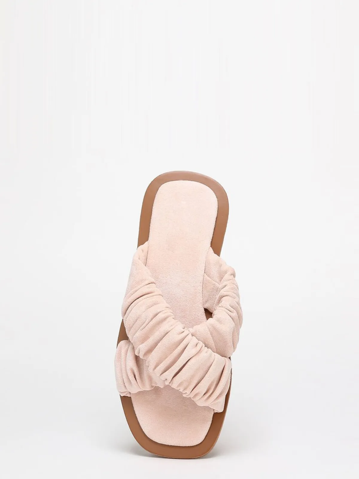 Hot La Modeuse Mules à brides smockée en suédine Rose