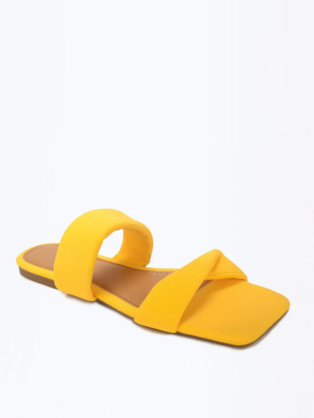 La Modeuse Mules à double brides Jaune