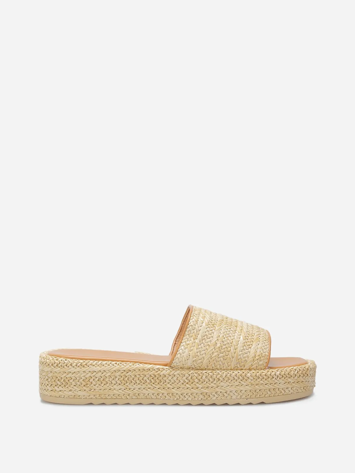 Online La Modeuse Mules à plateforme en raphia tressé Beige