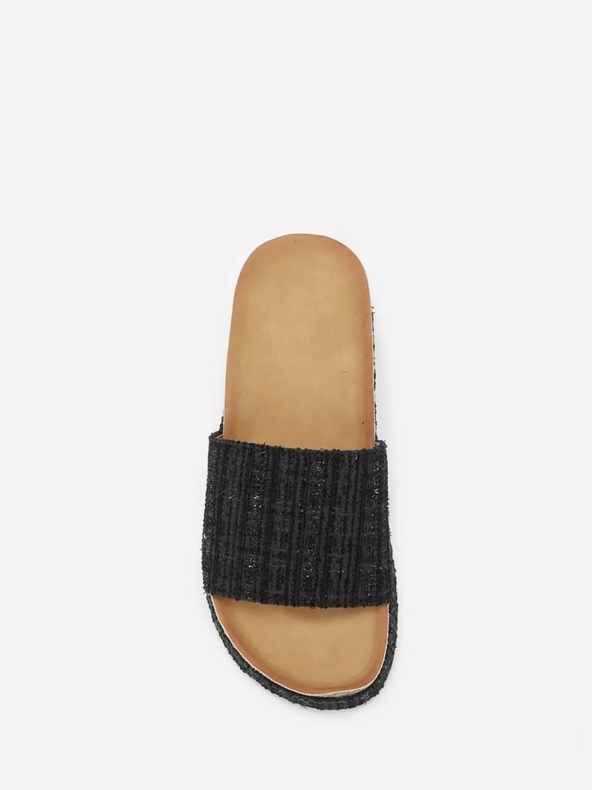 Sale La Modeuse Mules à plateforme en tweed pailleté Noir