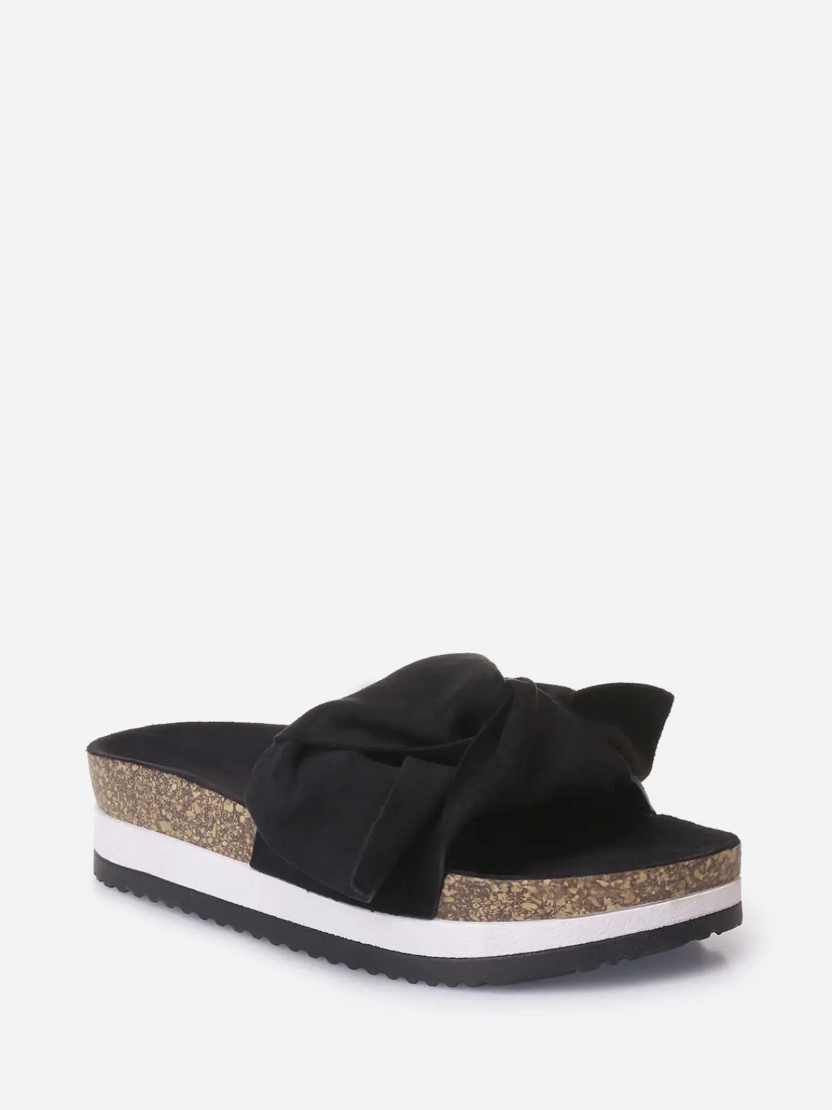 Hot La Modeuse Mules à semelle creuse et noeud Noir