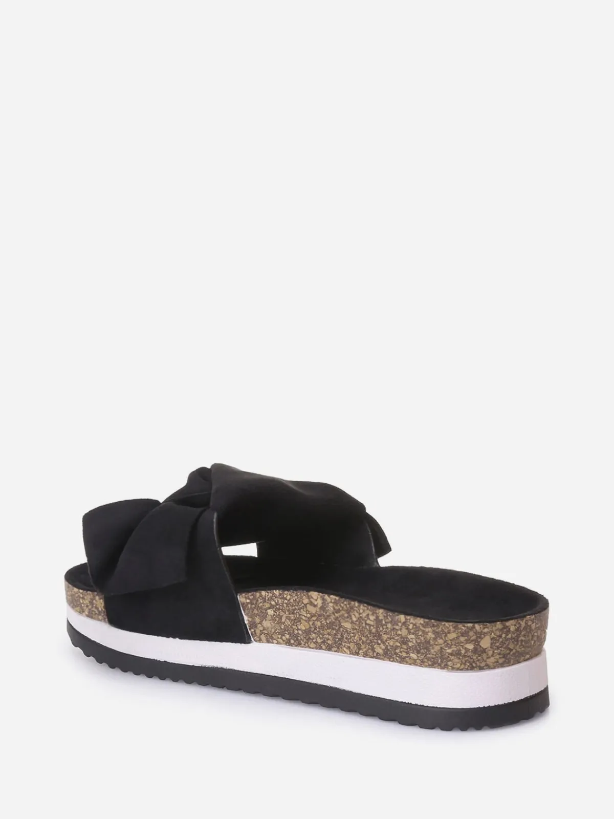 Hot La Modeuse Mules à semelle creuse et noeud Noir
