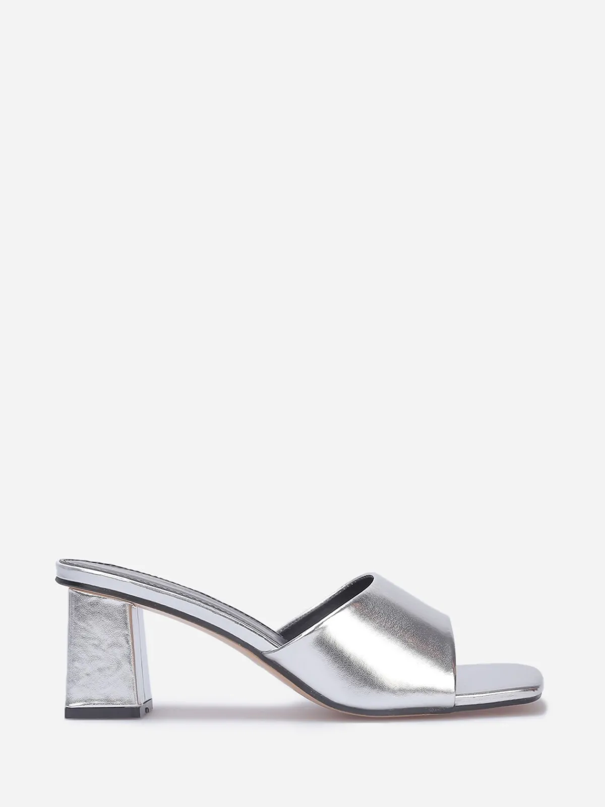 Hot La Modeuse Mules à talon carré Argenté