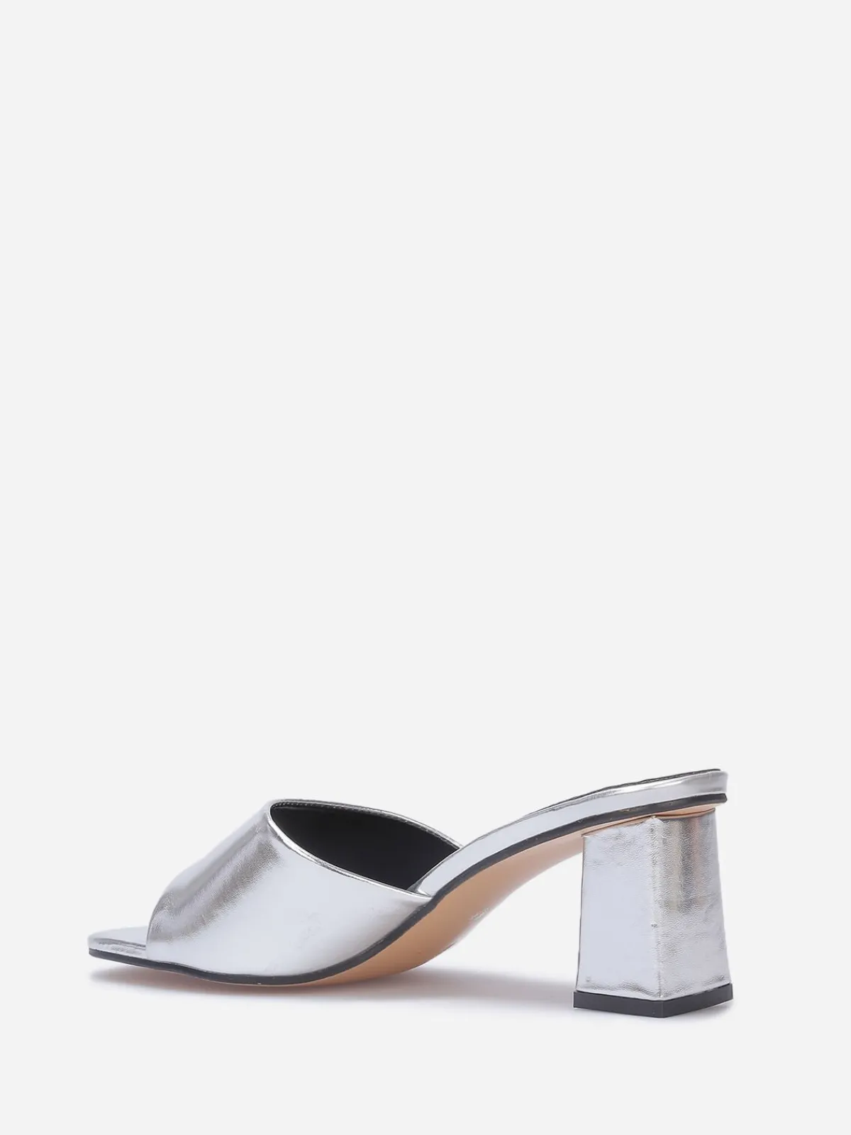 Hot La Modeuse Mules à talon carré Argenté