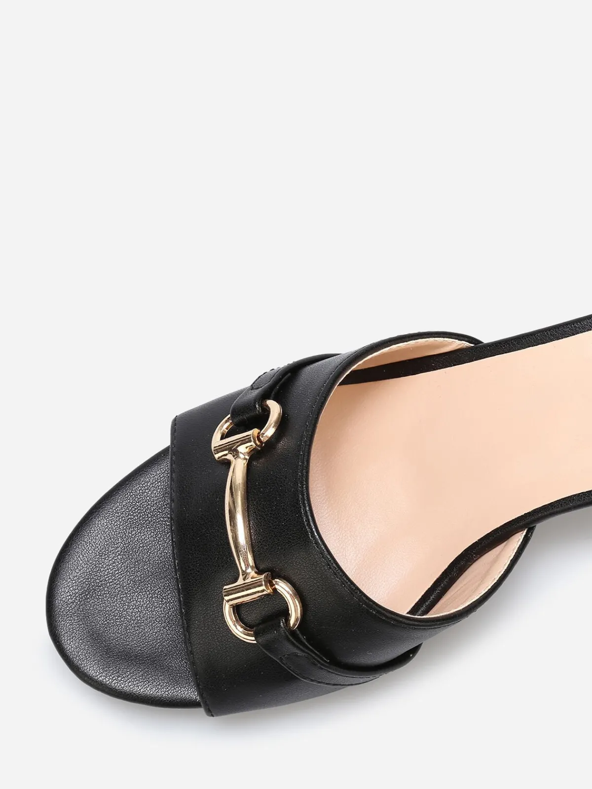 Clearance La Modeuse Mules à talon et détail boucle dorée Noir