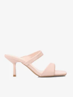 Online La Modeuse Mules asymétriques et bout carré Rose