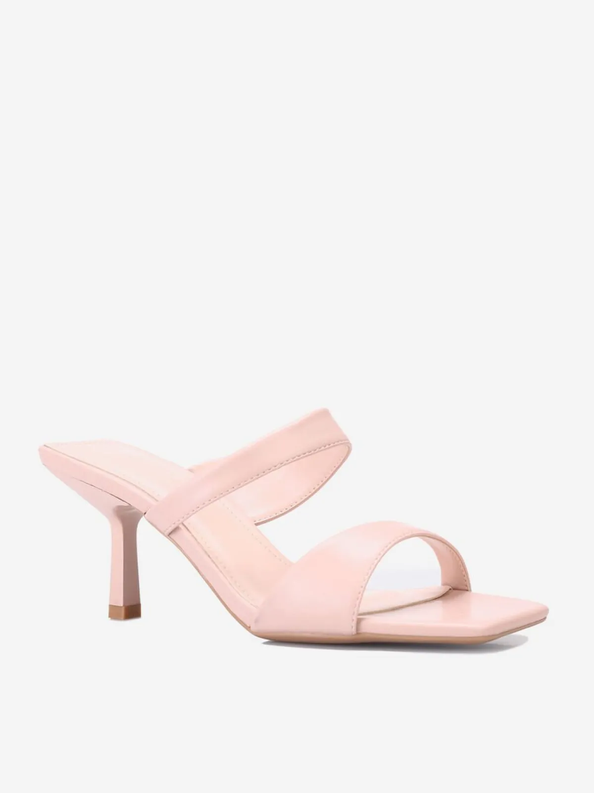 Online La Modeuse Mules asymétriques et bout carré Rose