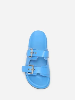 Sale La Modeuse Mules avec brides à boucles Bleu