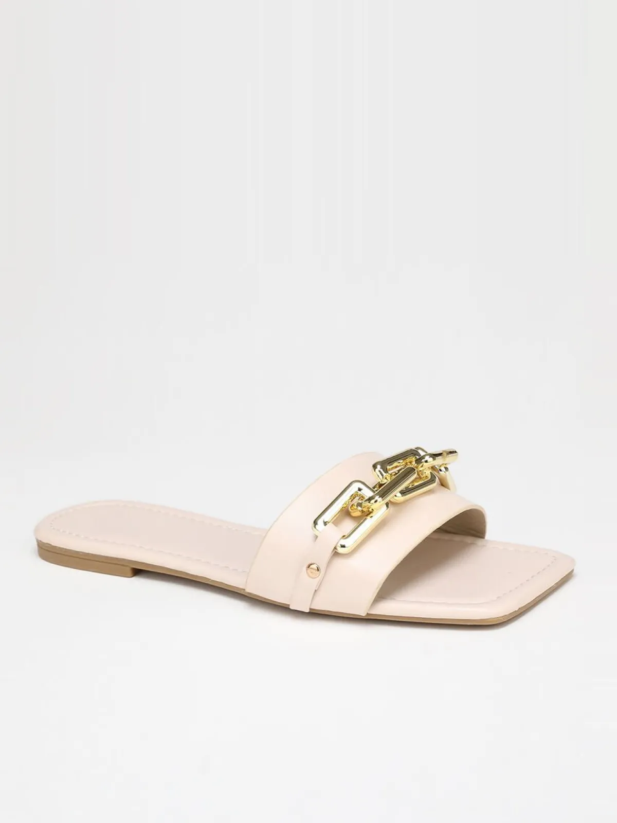 New La Modeuse Mules avec chaîne Beige