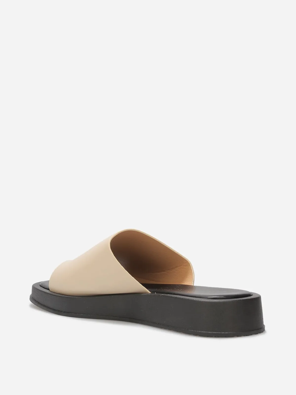 Hot La Modeuse Mules avec entre-doigts et plateforme Beige
