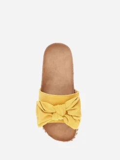 New La Modeuse Mules  avec noeud et plateforme motif ethnique Jaune