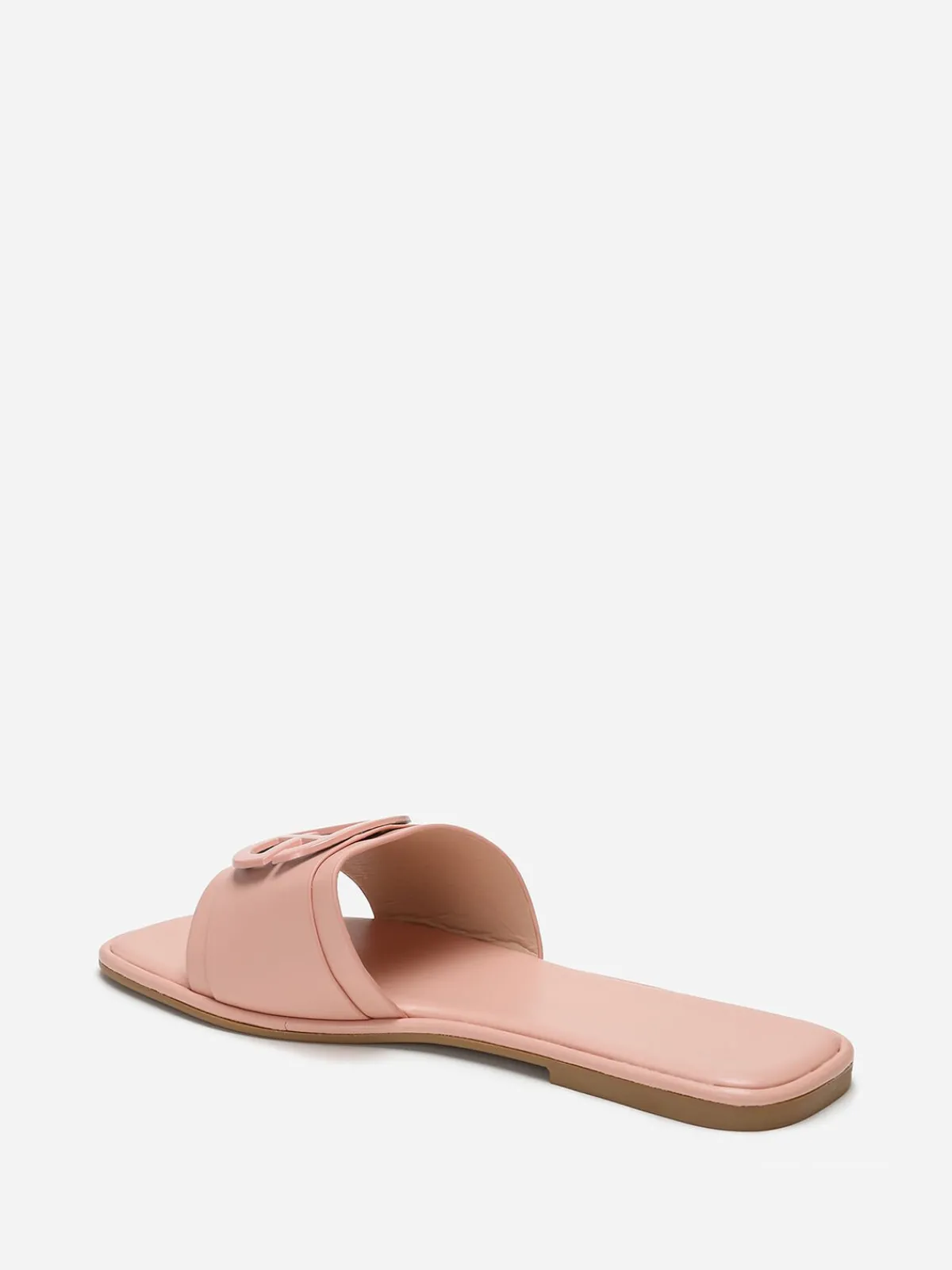 Sale La Modeuse Mules carrées à boucle métallique Rose