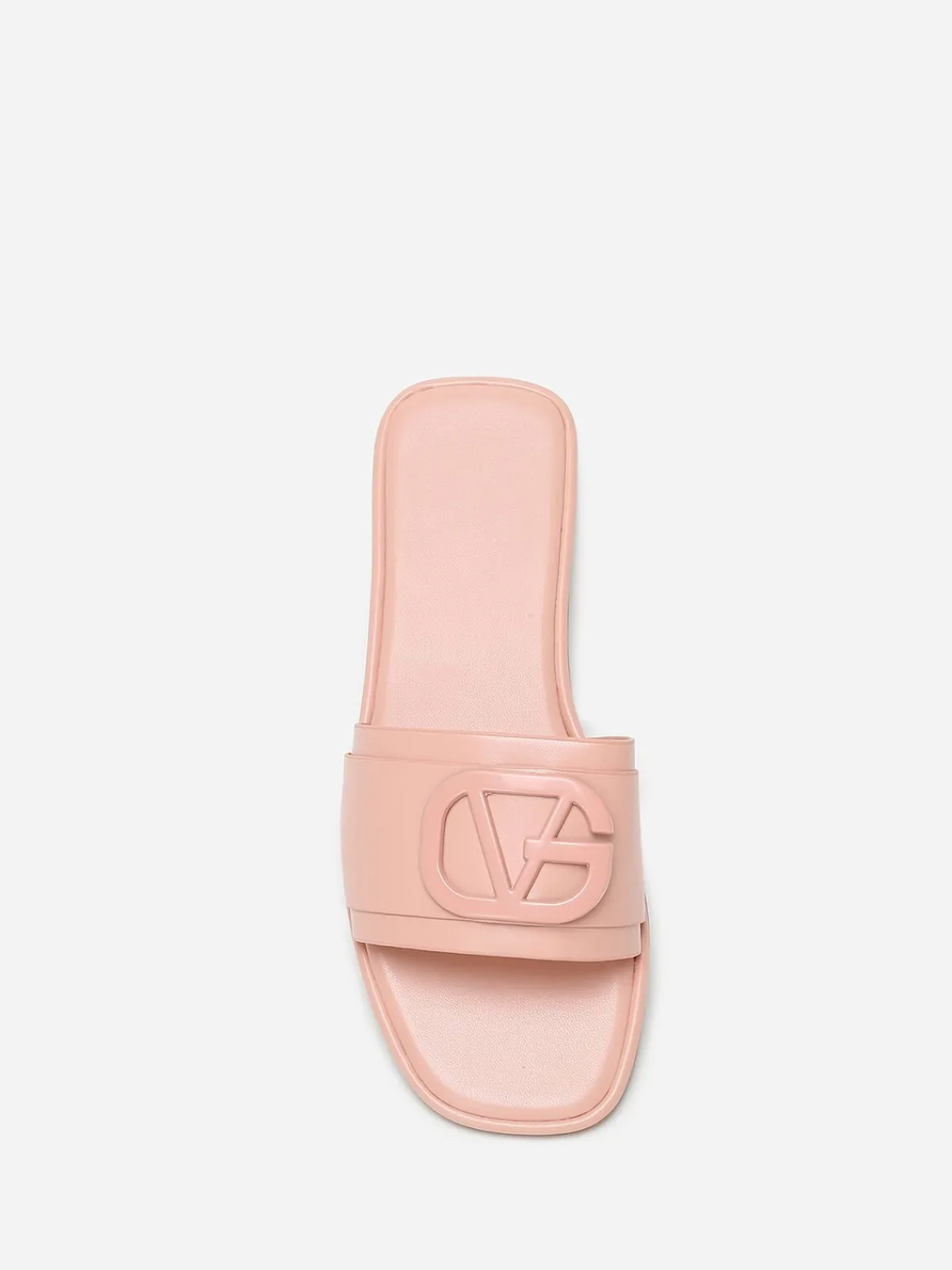 Sale La Modeuse Mules carrées à boucle métallique Rose
