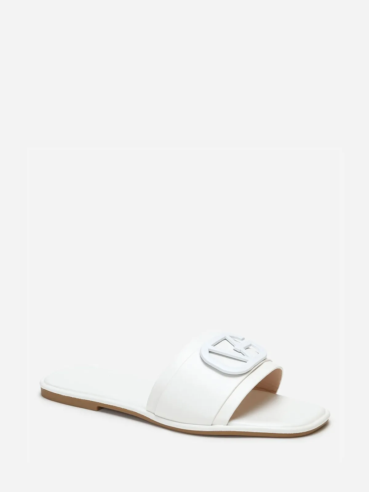 Hot La Modeuse Mules carrées à boucle métallique Blanc