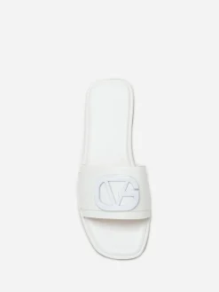 Hot La Modeuse Mules carrées à boucle métallique Blanc