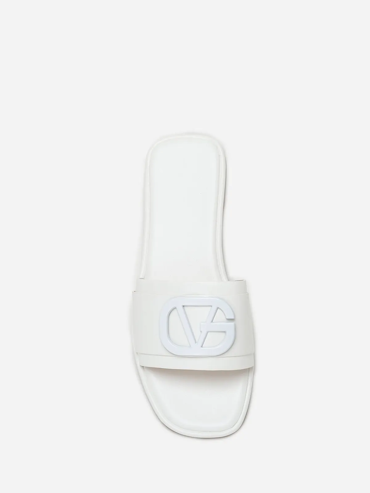 Hot La Modeuse Mules carrées à boucle métallique Blanc