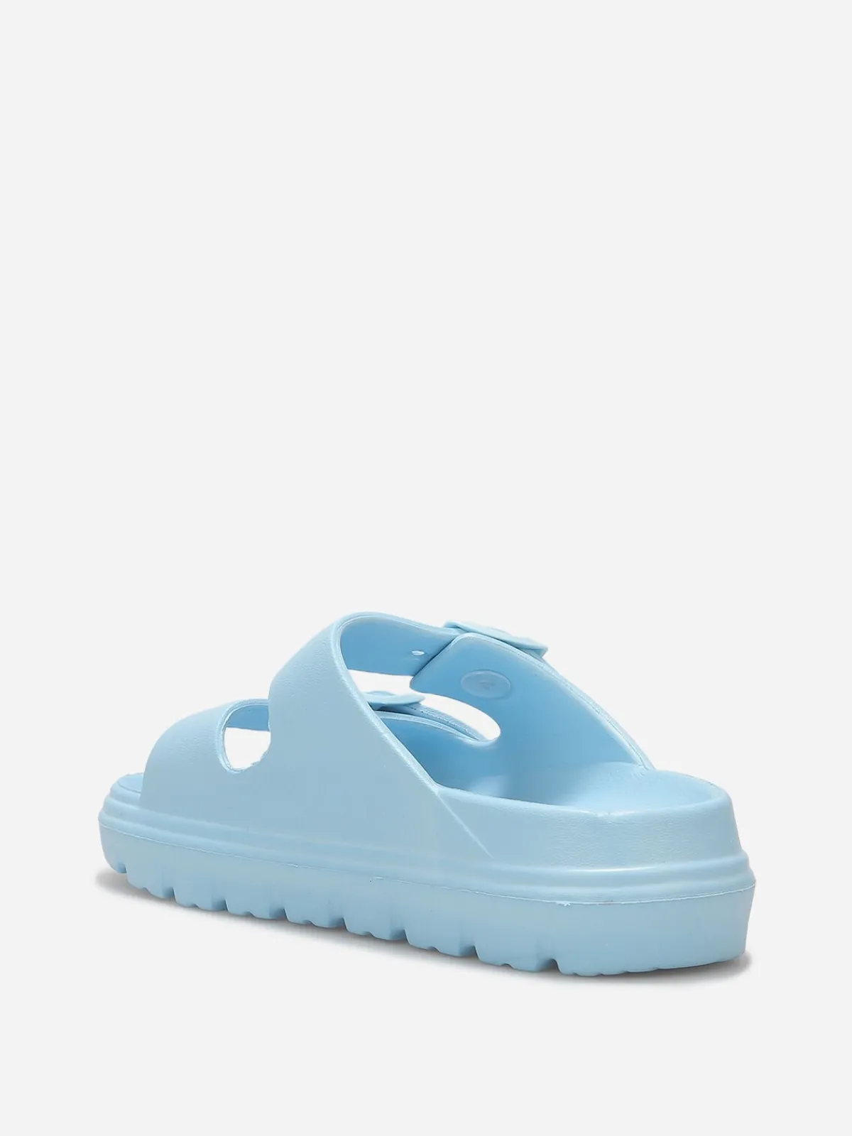 Sale La Modeuse Mules crantées à double brides Bleu