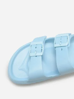 Sale La Modeuse Mules crantées à double brides Bleu