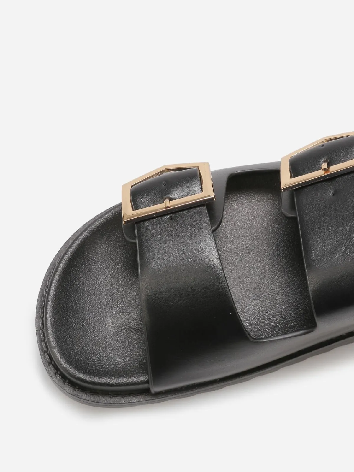 Outlet La Modeuse Mules double brides à plateforme Noir
