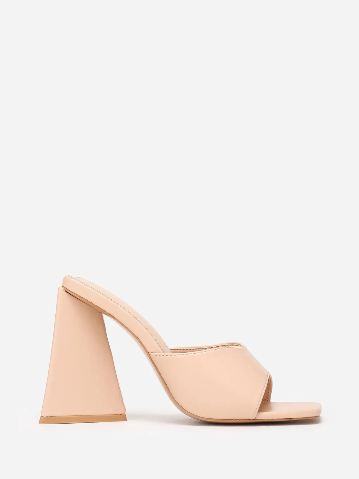 Sale La Modeuse Mules en simili à large talon triangle Beige