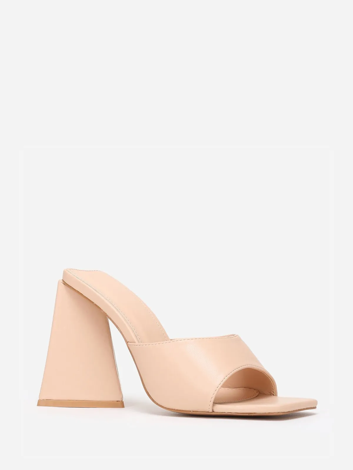 Sale La Modeuse Mules en simili à large talon triangle Beige